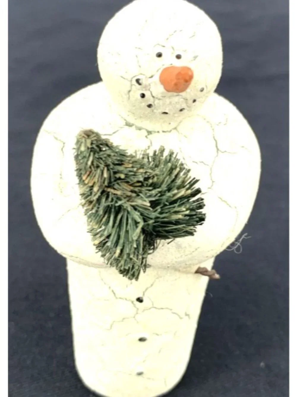 Dept 56 Crackled Snowman Christmas Ornaments 3.5
